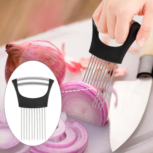 Løkkam - 2 stk - Løkkutter - Grønnsakskutter - Rustfritt stål - Tomatkutter