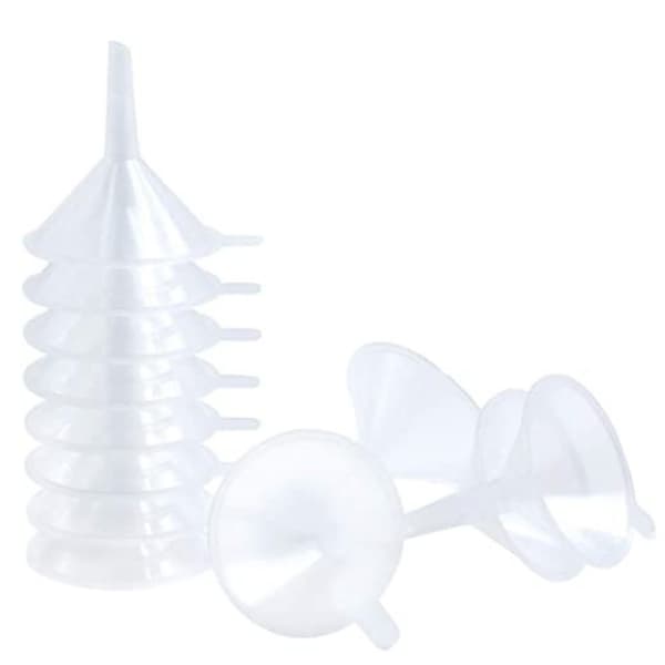 12-pack Små Plasttrattar, Mini-trattar för Vetenskapslabb 12 Pack