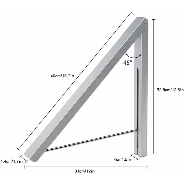 Foldbar klesstativ, plassbesparende sammenleggbar stativ, aluminium Al