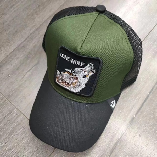 Baseballkasket med dyremotiv, solbeskyttelse, broderet trucker-kasket i mesh med design af sort panter, hane og løve Høj kvalitet (Påske) 25
