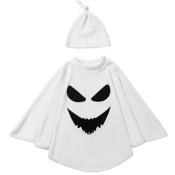 GYRATEDREAM Toddler Boys Girls Halloween Ghost Cape Kids Halloween Cloak Hats Outfits Sets 1-6T