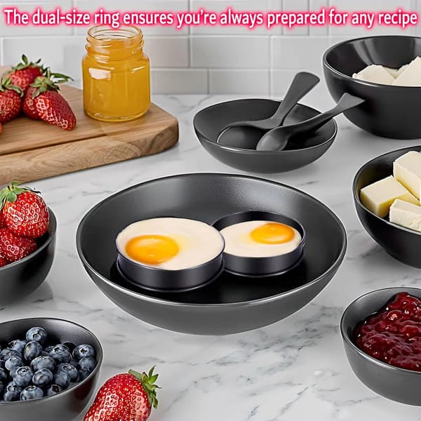 Nonstick Dessertringe, 12-delt kageforme i rustfrit stål til kager, bagværk, småkager og sandwiches, sort, 10,5 x 2,5 cm black 10cm