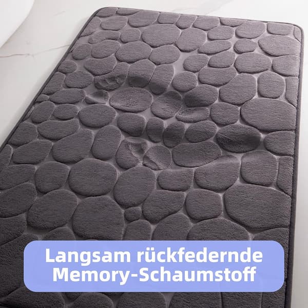 40x60 cm mørkegrå 35D memoryskum bademåtte – absorberende, skridsikker, dekorativ til badeværelset