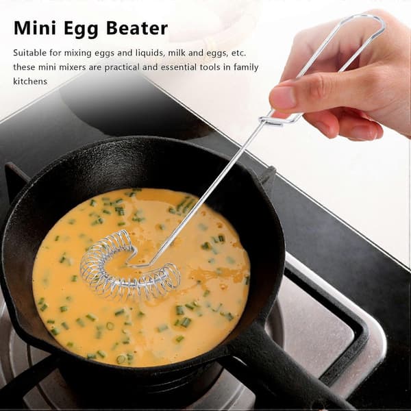 2 Stykker Visp Egg Liten Visp Vispare Rustfritt Stål Eggvisp Flat Fjærspole Visp Eggskummer_jar