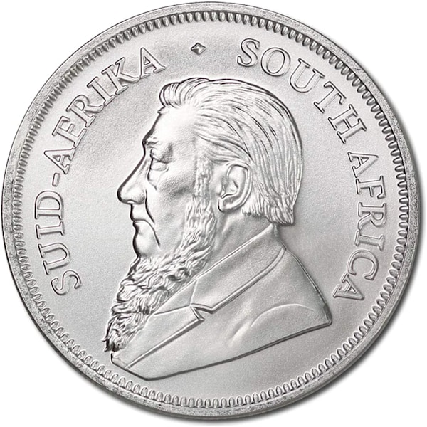 2021 1 unssin hopeinen Krugerrand-kolikko, briljantti juhlaraha, käsityö, matkamuisto, koristeet ㄗHopeapinnoitettu