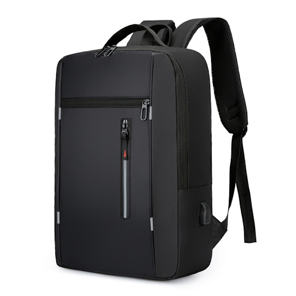 Ny stil enkel forretnings casual stor kapacitet multifunktionel USB computertaske fashionable koreansk stil trendy rygsæk til at gå ud Sort