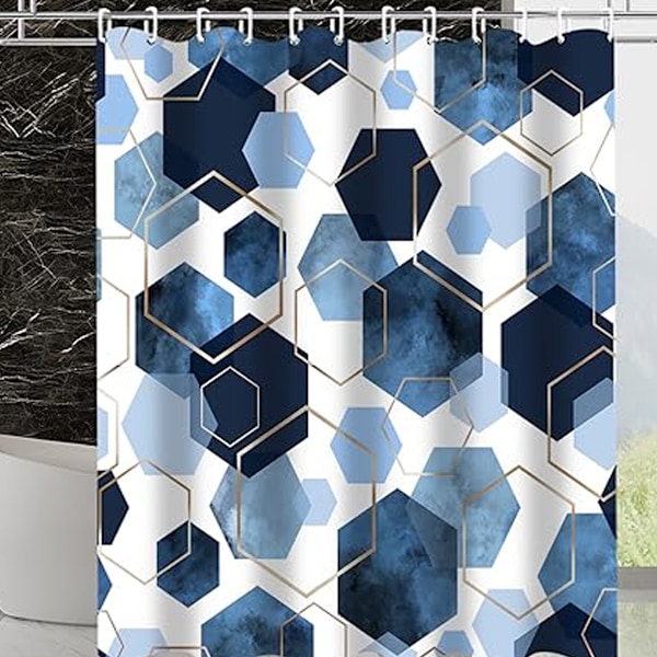 Geometrinen taidesuihkuverho, vedenpitävä, abstrakti kangassuihkuverhosetti kodin sisustukseen 180cm*200cm