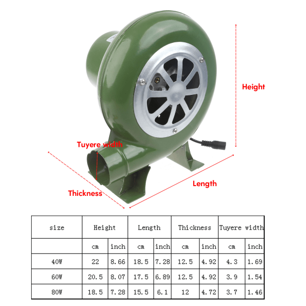 BBQ Blåser Grillstarter Skorsten Grillvifte Jern Elektrisk Blåser Med Klips Kabel UK 30W