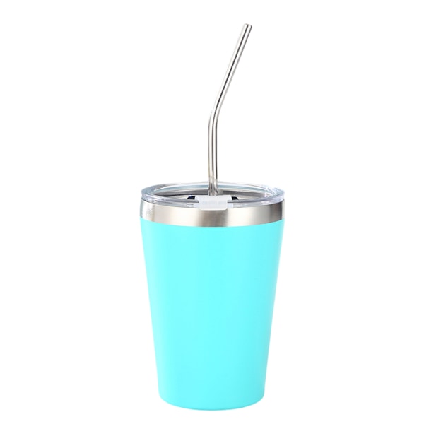 Rustfri Børnekrus med Spildsikre Låg, Sugerør & Silikonehylstre, 355 ml, BPA-fri, Isolerende, til Kolde & Varme Drikke Style 2