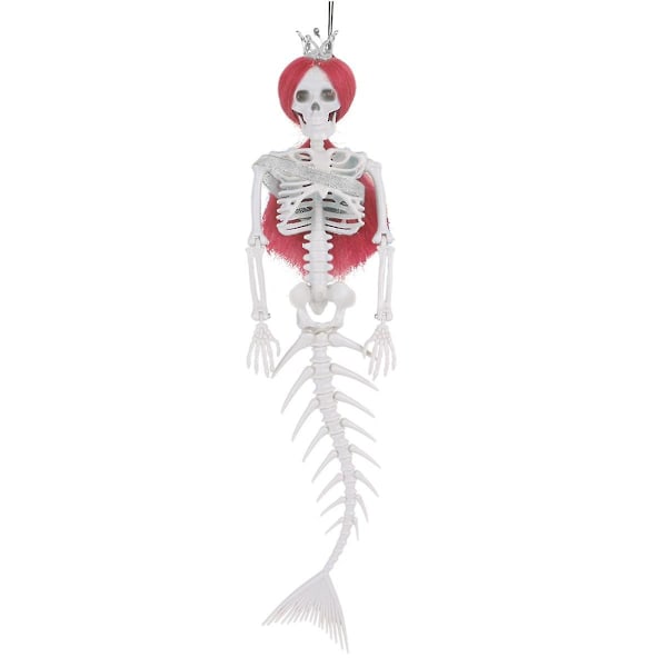 Mermaid Skeleton with Long Hair for Under the Sea Halloween , Hanging Halloween Decorations Halloween Outdoor D