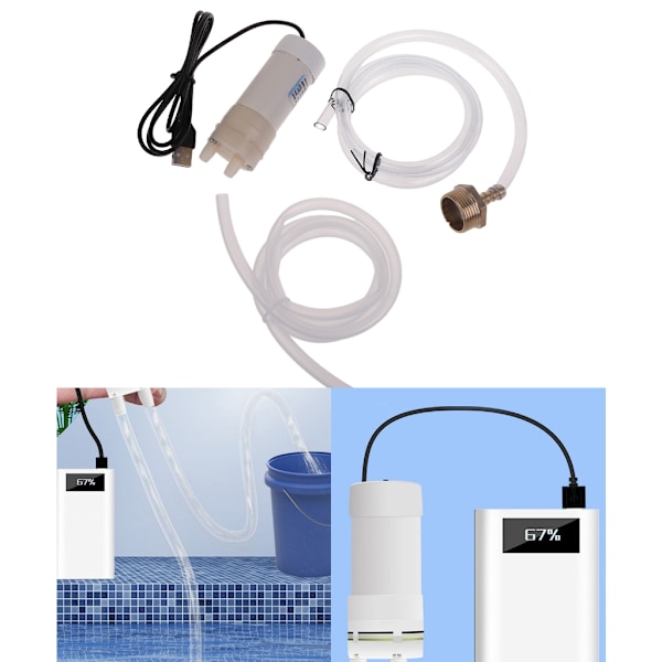 5V2A USB mini vannpumpe med slange 4L/min Selvsugende pumpe USB strøm Høy effektiv vannpumpe 10 meters 0.44