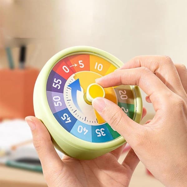 Timer - Visuell Nedräkning 60 Minuters Klocka Kök Pomodoro Tyst Tidsstyrning för Träning, Studier, Hantering, Matlagning 10.3*10.3*4.5 cm Grön_yu