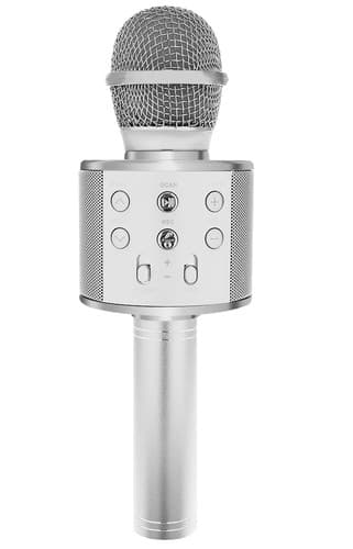 Karaokemikrofoni kaiuttimella / Karaoke mikrofonilla – Bluetooth_jar Silver silver