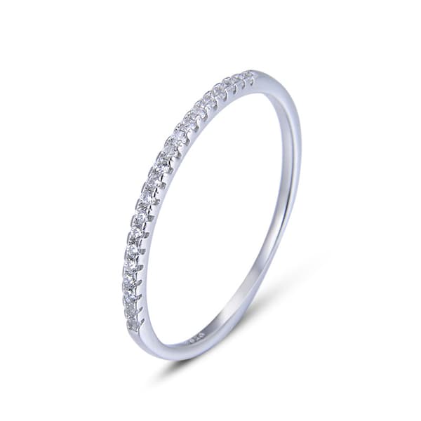 Sterling Sølv Simulerede Diamant Stabelbare Ringe Dame Eternity Ring_jarx
