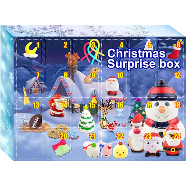 24 Dagers Julekalender Atmosfæreleker Julegaver Overraskelsesgaver Juler overraskelse Blindboks Christmas Surprise Blind Box