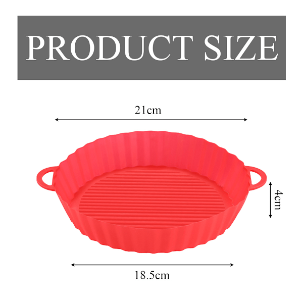 Air Fryer Silikonkrukke, Air Fryer Silikonbakeplate, Air Fryer-brett red
