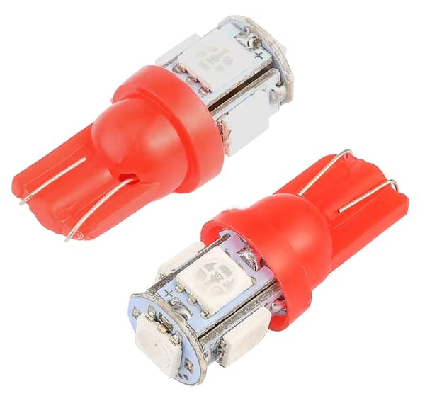 10 kpl - T10 W5W LED-lamput - Auton LED-valo Röd red