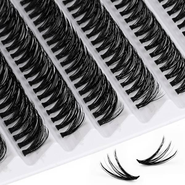 200 pcs Cluster Lashes - Voluminous Natural Look Individual Eyelash Extensions, DIY Soft Featherlight False Eyelash Set