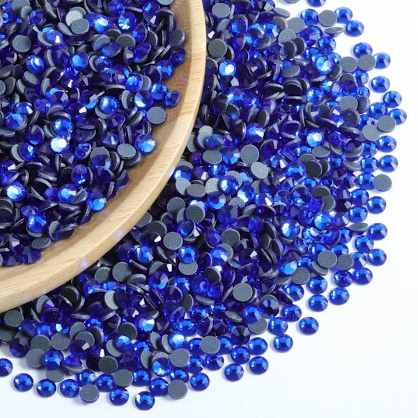 600 st Hotfix Safir Strass för Hantverk, SS30 (6,3-6,5 mm) Safir Sapphire SS30