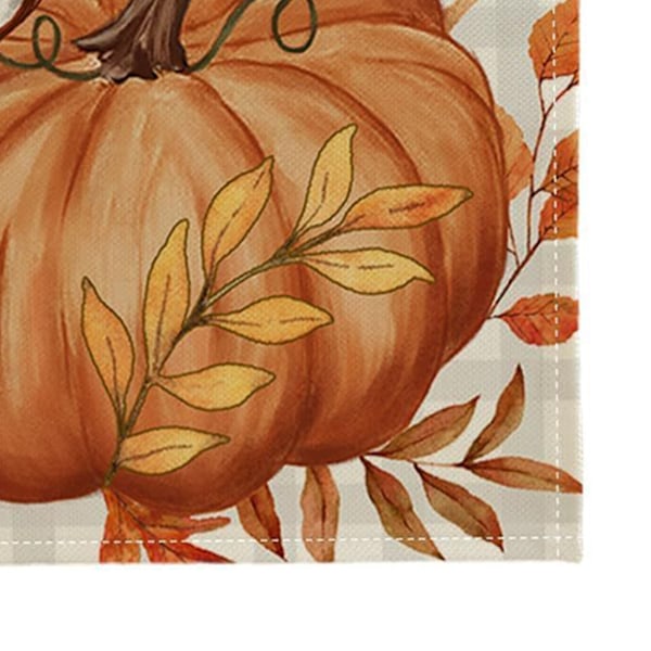 Oransje Gresskar, Eukalyptus Høst Bordløper, Høst Thanksgiving Kjøkken Spisebord Dekorasjon for Hjemmefest Dekor 13x72 Tommer Style 3