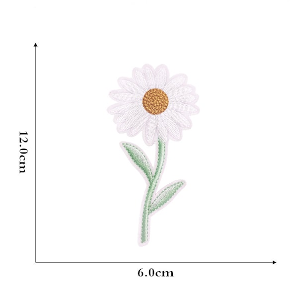 12 stycken broderade lappar strykjärn-på tyg sy-på lapp blommönster mini solros broderade lappar för kläder jeans hatt ryggsäckar