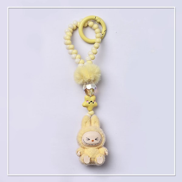 Kawaii Mini Labubu Nyckelring Tecknad Kreativ Tredimensionell Docka Studenter Skolväska Hänge Bil Nyckelring Kvinnor och Män Gåvor F