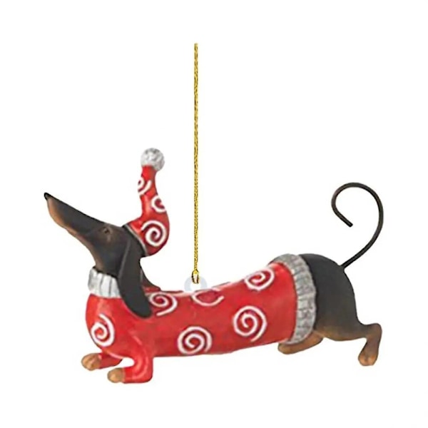 Hengende juletrepynt Dachshund Hundformede Henger for Hjemmet Juledekorasjoner Jul Nyttårspresenter Hjeminnredning