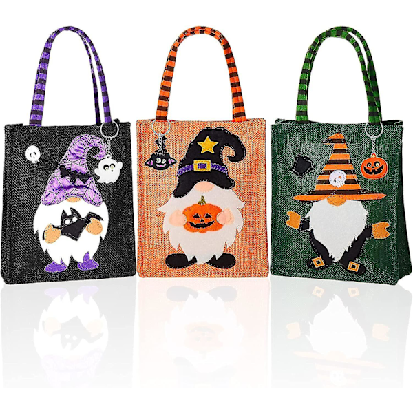 Halloween Trick Or Treat Tote Bag Set Inkluderar Halloween Godispåsar Återanvändbara Halloween Godispåsar För Barn Halloween Party Favors 3st, Flerfärgad