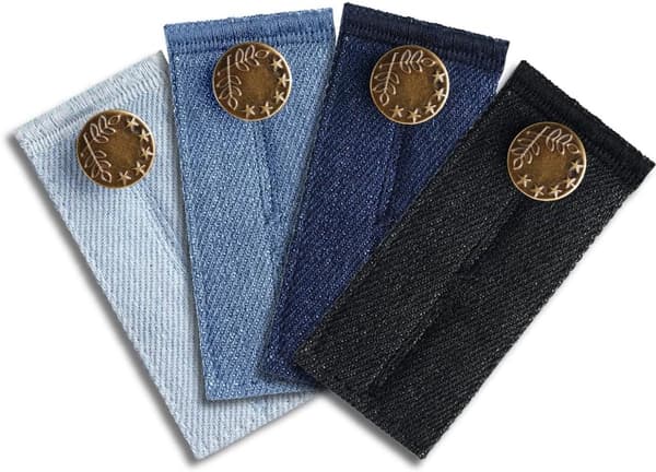 Bukseforlænger, 4 stk., knaphulsforlænger til jeans, linningudvidelsesknap til løse bukser