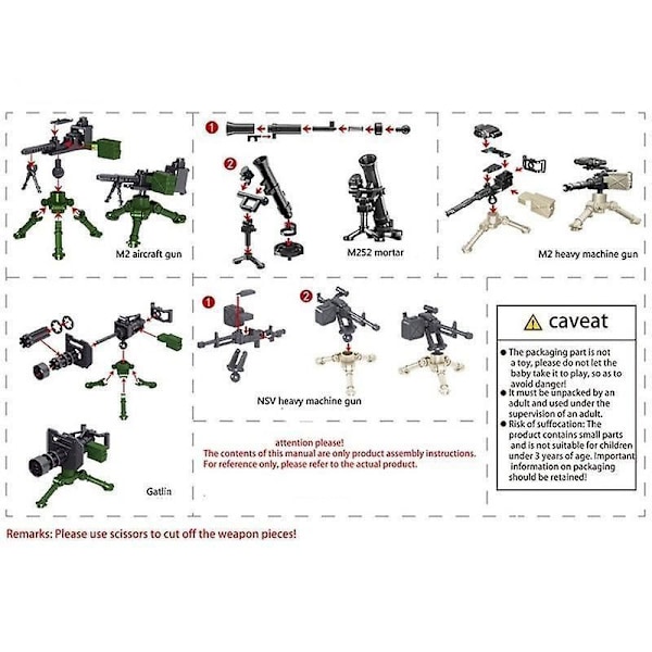 WW2 Hærsoldat Figurer Våben Militære Byggeklodser Tilbehør Børn DIY Legetøj