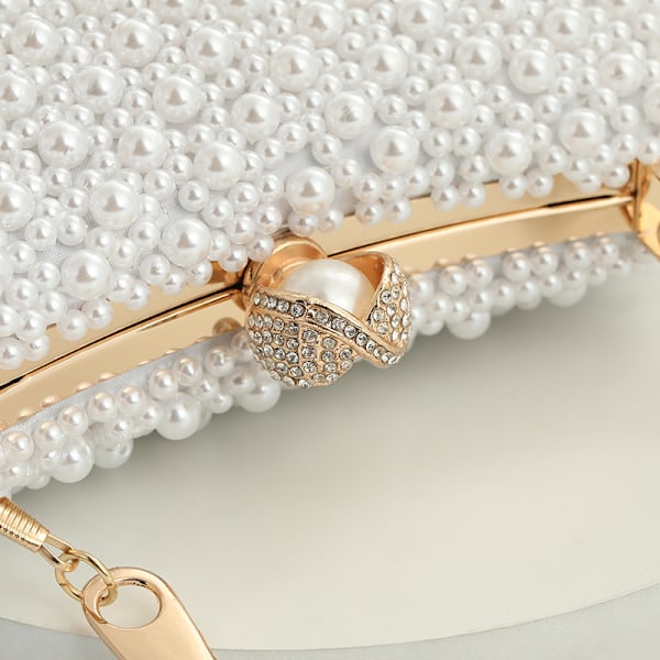Pearl Handheld Dinner Handheld Handle Shoulder Bag Champagne