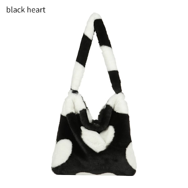 Fluffy skulderveske Handleveske black heart