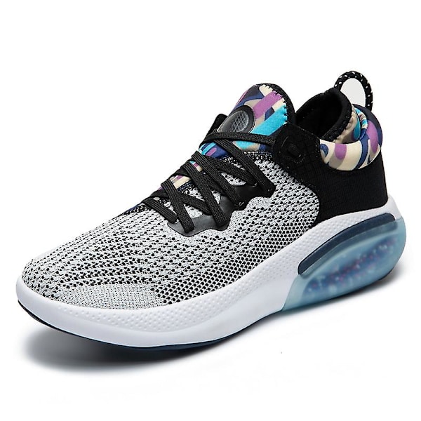 Märke Air Cushion Løpesko Herre Sportssko med ventilerende mesh Tennissportssko Myk bunn Motesko Løpesko Hvit White 41