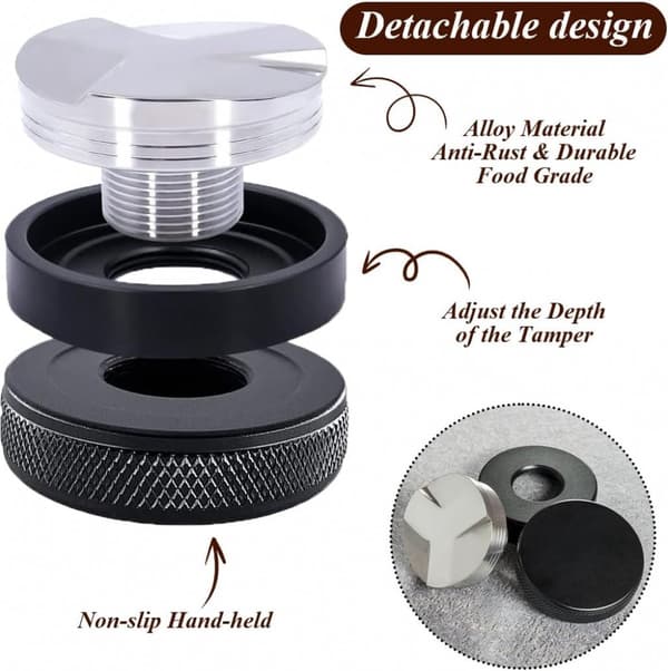 Kaffedistributør - 53 mm Espresso Tamper Leveler Quick Mill Maskine Barista Essentials Sort_yu