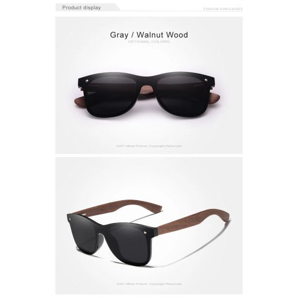 Handgjorda solglasögon i valnöt för män, polariserade träglasögon med UV400, högkvalitativa antireflexglasögon för kvinnor utomhus Red