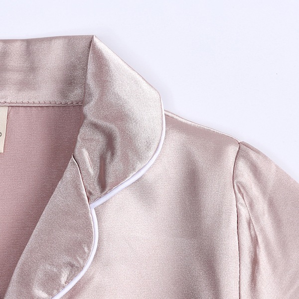 Satin Pyjamas Set i Siden, Kortärmad, Barnkläder för Sovkläder aprikos apricot 120