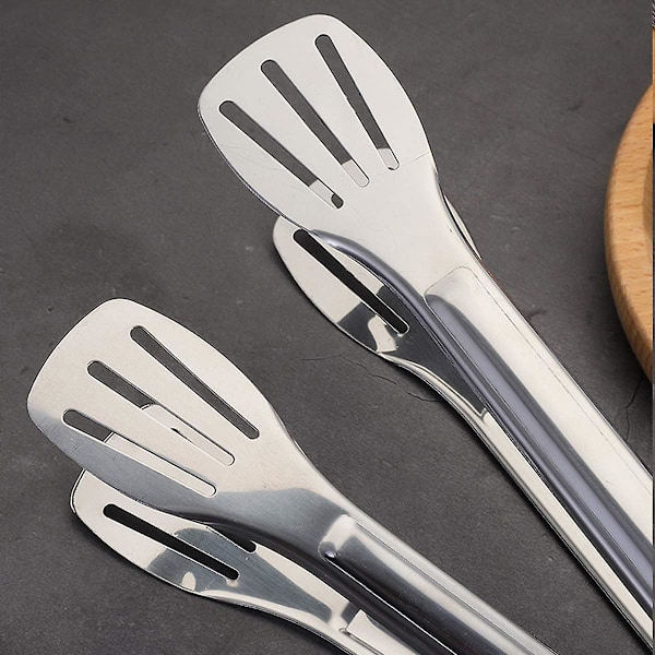 8 stk rustfrie kjøkkentenger, kaketang grilltang matpinsett serveringstang for servering matlaging baking steking buffet salat (2 størrelser)