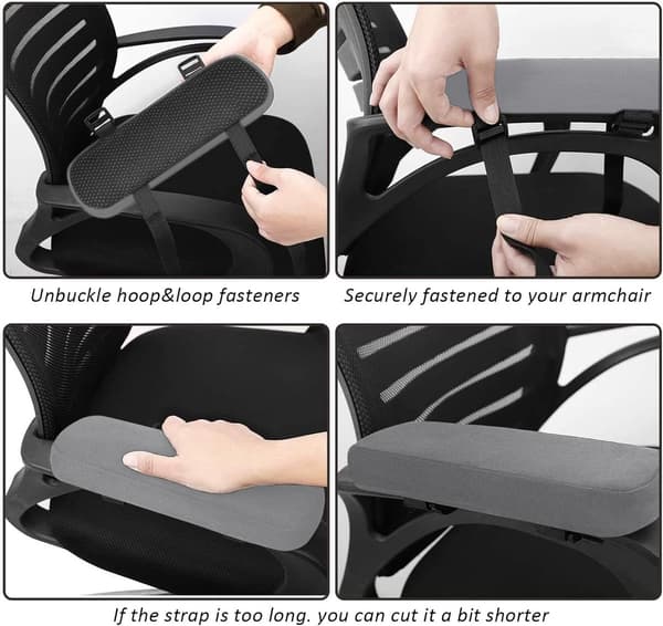 2 stk. - Armlenepute Albuearmputer Komfortable trekk Avtakbare puter Polyester for kontorstoler, bilseter og spillestoler 23,5*7,5*3cm_yu