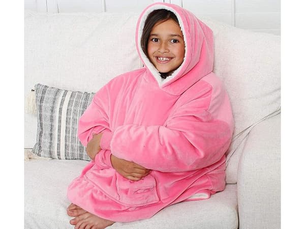 Oversized Hættetrøje med Hætte - Filt_jar Rosa pink