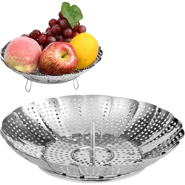 Adjustable Steamer Basket, Stainless Steel Collapsible Food Steamer for Cooking, Large