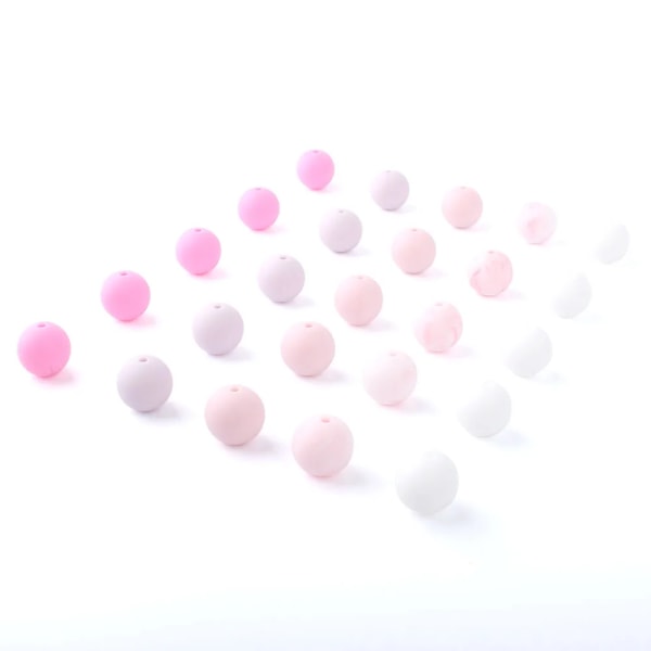 50 st 12 mm baby silikonpärlor BPA-fria baby runda pärlor Bringning Pärlboll Matklass för halsband Nappkedjeleksaker 17 Orange