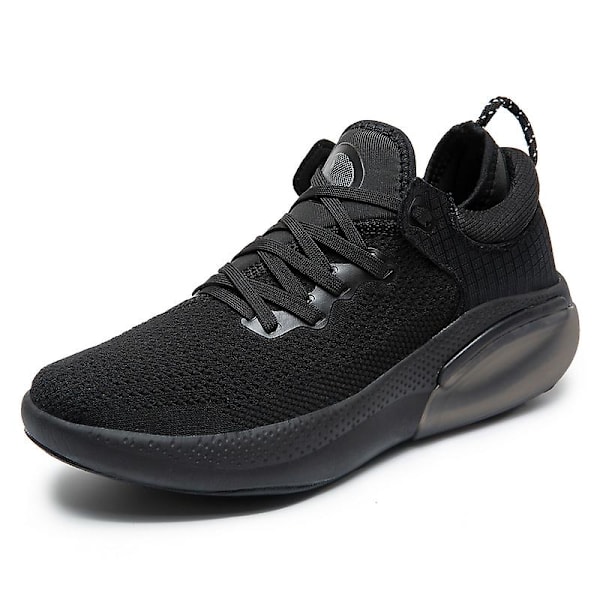 Märke Air Cushion Løpesko Herre Sportssko med ventilerende mesh Tennissportsko Myk bunn Motesko Løpesko Svart Black 44