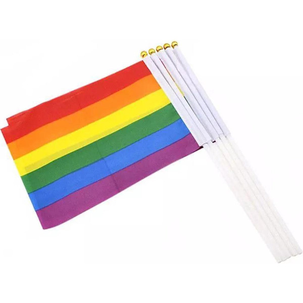 Regnbueflagg | Prideflagg | LHBT | Regnbuedekorasjon | 14 x 21 cm | Able & Borret