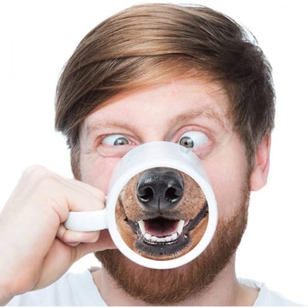 Morsomme kaffekopper med grisenese og hundehode Keramisk espressokopp Tåler oppvaskmaskin og mikrobølgeovn Mild