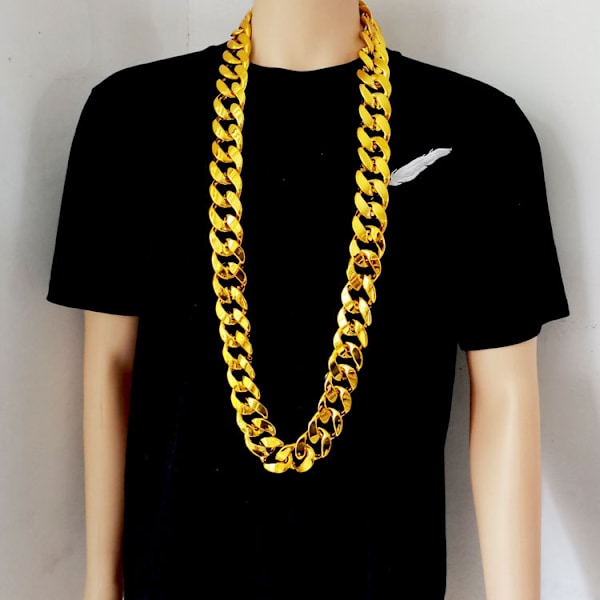 Hiphop-inspirerad överdimensionerad guldkedja i plast CCB, stor guldkedja, personlig showrekvisita, lokala magnater accessoarer män, gyllene 3.5*120cm golden
