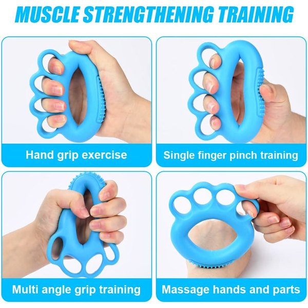 Gripstyrkeforsterker, Silikon Håndtrener for Muskeltrening, Stressreduksjon & Restitusjon 2 pieces