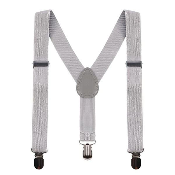 Smal elastisk bukseseler med klips Unisex for menn og kvinner Lysegrå 2,5 cm