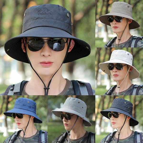 Herrhatt Panama Bucket Hat Ulkoilu Aurinkohatut Miehet Harmaa One Size