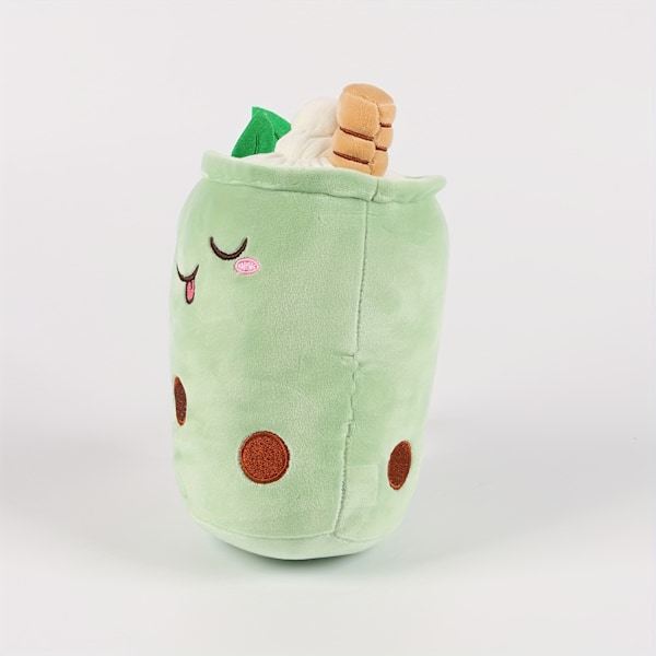 9-tommers Boblete Kopps Plushie - Kawaii Melk Te Fylt Leke, Myk Bomulls Pute Perfekt for Valentinsdag, Påske, Halloween & Julegaver Green