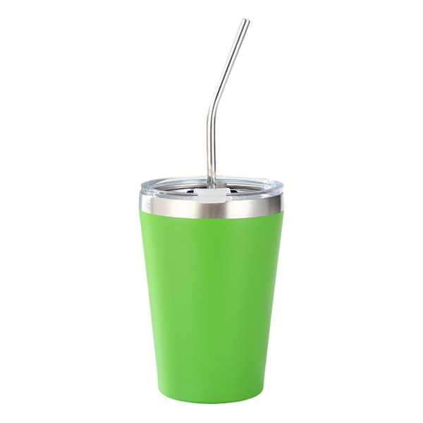 Rustfrie Barnekrus med Sølebestandig Lokk, Sugerør & Silikonhylser, 355 ml, BPA-frie, Isolerende, for Kalde & Varme Drikker green